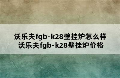 沃乐夫fgb-k28壁挂炉怎么样 沃乐夫fgb-k28壁挂炉价格